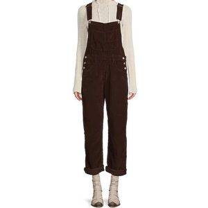 Free People Brown Corduroy Overalls